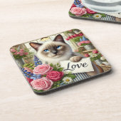 ラブカード付きキャットフローリスト コースター (左側)