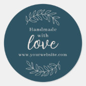 ラブガソリンブルーのビジネスで手作り ラウンドシール (正面)