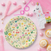 ラブガーデン春の花&ハートバースデーパーティー ペーパープレート (パーティー)