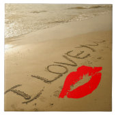 ラブキスビーチ結婚式ロマンチックな運命の運命 タイル (正面)