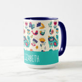 ラブキャッツスカンジナビアフォークアートガールズデコール マグカップ (正面右)