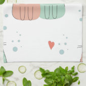 ラブキャッツデザイン キッチンタオル (折り畳み)