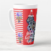 ラブキャッツマメリースのクリスマスレッドラテマグカップ カフェラテマグ (左アングル)