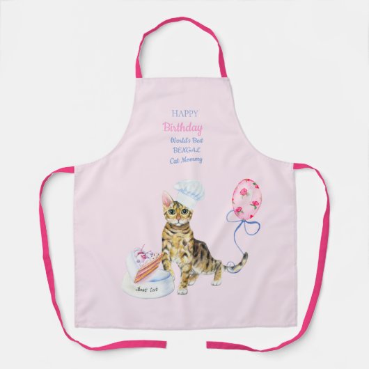 ラブキャッツ料理バッキングキッチン女神誕生日 エプロン (正面)