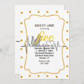 ラブキャット心臓図 – 背景色を選択 招待状 (正面/裏面)