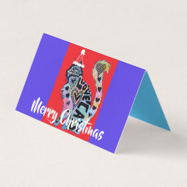 ラブキャット赤メリー紫クリスマスカードセット