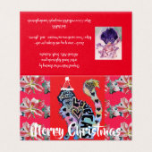 ラブキャット赤メリー紫クリスマスカードセット (外部フラット)