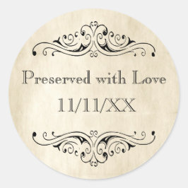 ラブキャニングラベル付き日付保存ヴィンテージ ラウンドシール