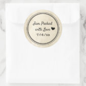 ラブキャニング瓶ラベルが詰まったヴィンテージジャム ラウンドシール (バッグ)