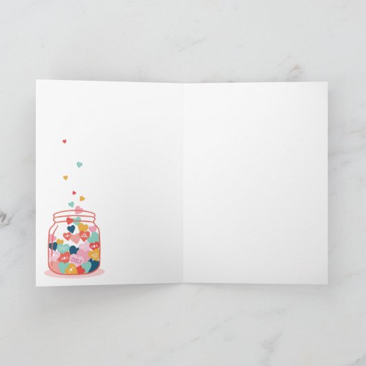 ラブキャンディハートメッセージメイソンジャールバレンタイン シーズンカード (内部)