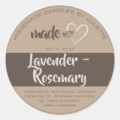 ラブキャンドルハートを使ったメイド ラウンドシール (正面)