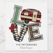 ラブキャンピングクリスマスキャンプフリップフロップパーソナライズされた ワインラベル (シングルラベル)