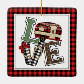 ラブキャンピングモダンクリスマスキャンパービーチサンダル セラミックオーナメント (裏面)