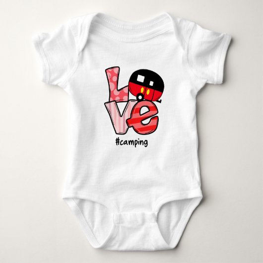 ラブキャンピング#Camping ベビーボディスーツ (正面)