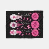 ラブキュア格言ヒマワリ乳がん認識度 フリースブランケット (正面(横))