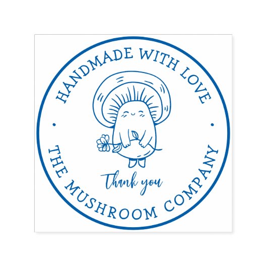 ラブキュートなキノコの商品ラベルで手作り セルフインキングスタンプ (デザイン)
