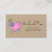 ラブキュートカントリーハートクラフトで手作り素朴 名刺 (正面)