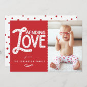 ラブキュートタイポグラフィバレンタインデーフラット シーズンカード (正面/裏面)