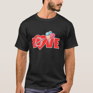 ラブキューピッドアローバルーンハッピーバレンタインデー Tシャツ