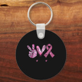ラブキュールピンクリボンガン乳認識度 キーホルダー (正面)