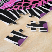 ラブキラフェピンクアニマルプリント ジグソーパズル (側面)