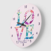 ラブキルトパッチワーク ラージ壁時計 (傾斜)