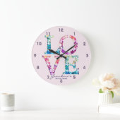 ラブキルトパッチワーク ラージ壁時計 (ホーム)