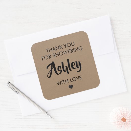 ラブギフトタグで彼女を紹介してくれてありがとう。 スクエアシール (封筒)