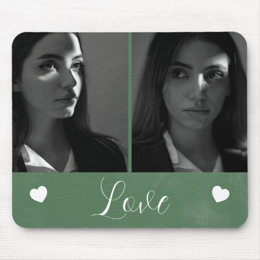 ラブギフト2フォトターコイズグリーンウォーター色 マウスパッド (正面)