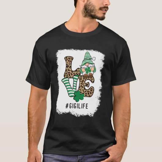 ラブギライフシャムロックヒョウSt patricks day Tシャツ (正面)