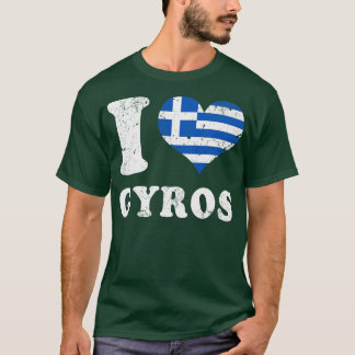 ラブギロスGreekフードギリシャ国旗 Tシャツ