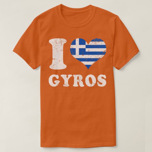 ラブギロスGreekフードギリシャ国旗 Tシャツ (デザイン正面)