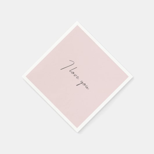 ラブクォート ウェディング バレンタインデー ボールド ピンク スタンダードカクテルナプキン (角)