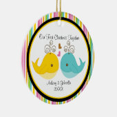 ラブクジラ夫婦クリスマスオーナメント セラミックオーナメント (右)