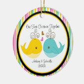 ラブクジラ夫婦クリスマスオーナメント セラミックオーナメント (左)