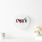 ラブクラシックハートシンプルエレガント ラウンド壁時計 (ホーム)