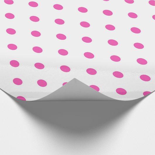ラブクラシックル、ピンクエレガントと白の水玉模様 ラッピングペーパー (角)