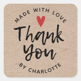 ラブクラフトで手作りありがとう素朴クラフトクラシック スクエアシール