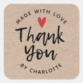 ラブクラフトで手作りありがとう素朴クラフトクラシック スクエアシール