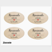 ラブクラフトで手作りパーソナライズされた 楕円形シール (シート)