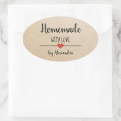 ラブクラフトで手作りパーソナライズされた 楕円形シール (バッグ)