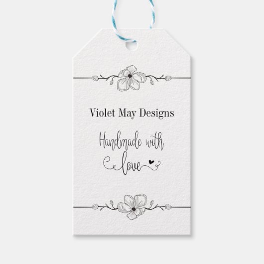 ラブクラフトで手作縁どり素朴フローラ ギフトタグ (正面)