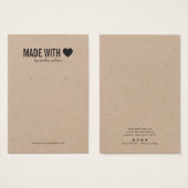 ラブクラフトイヤリングディスプレイカードで作られたハート (正面&裏面)