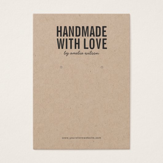 ラブクラフトイヤリングディスプレイカード付き手作り (正面)