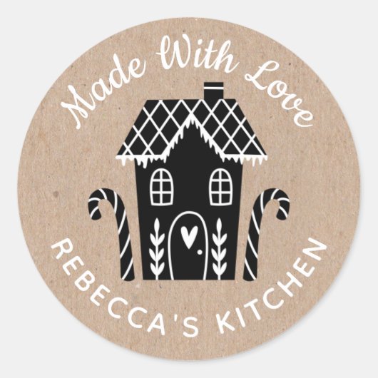 ラブクラフトクリスマスラウンドクラシックスティック製 ラウンドシール (正面)