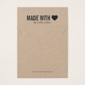 ラブクラフトネックレスディスプレイカードで作られたハート (正面)