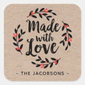 ラブクラフトパーソナライズされたスクエアのステッカーで作られた スクエアシール (正面)