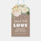 ラブクラフトピンク素朴フローラが詰め込ま結婚れる ギフトタグ (正面)