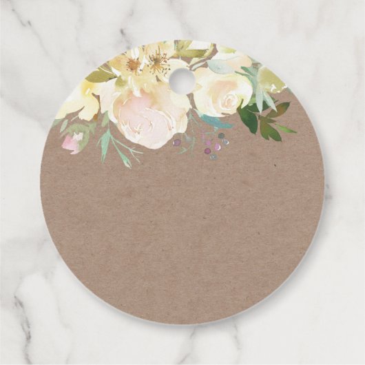 ラブクラフトピンク素朴フローラが詰め込ま結婚れる フェイバータグ (裏面)