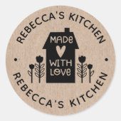 ラブクラフト付き手作りパーソナライズされた ラウンドシール (正面)